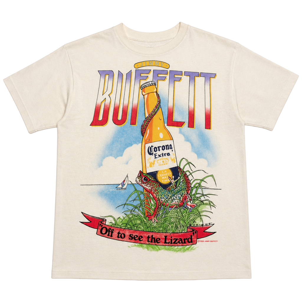 1989 Corona Extra Jimmy buffet "Off to see the Lizard" graphic tee Large
1