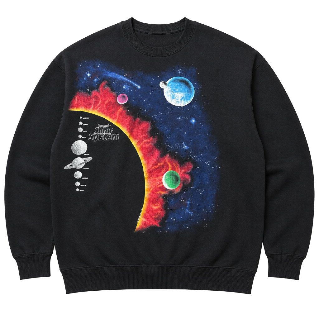 Vintage Peter Kull Dynamic Solar System All-Over Print T-Shirt X-Large 1