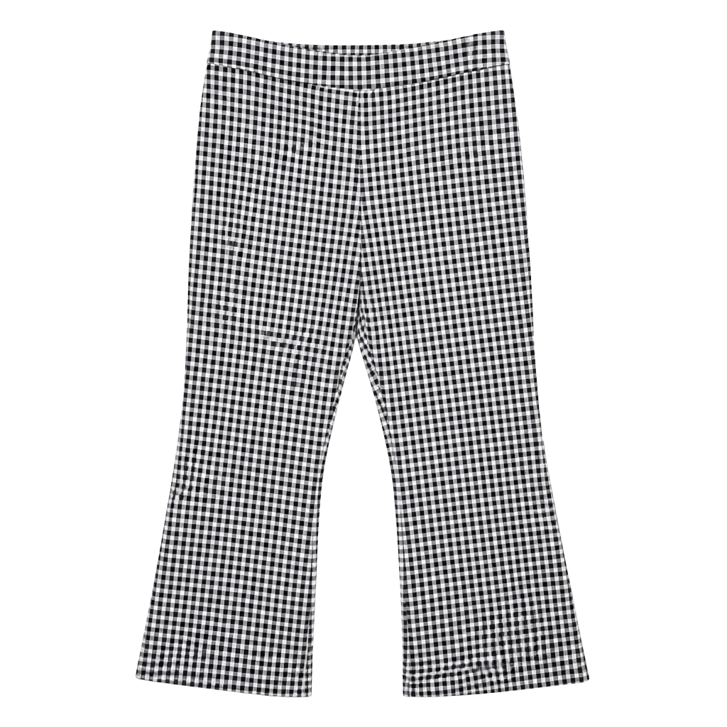 Forever 21 Black & White Gingham Kick Flare Ankle Pants 1