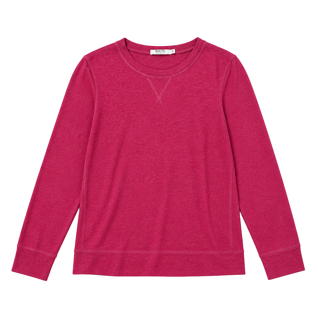Haute Edition Long Sleeve Sweatshirt Size M Pink Crewneck Pullover NWT 1