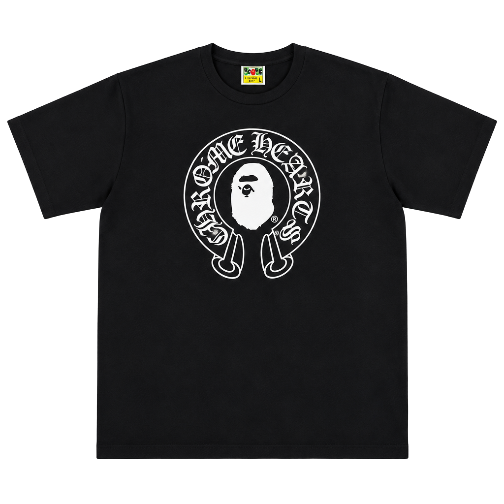 A Bathing Ape x Chrome Hearts T-Shirt Black Size M 1