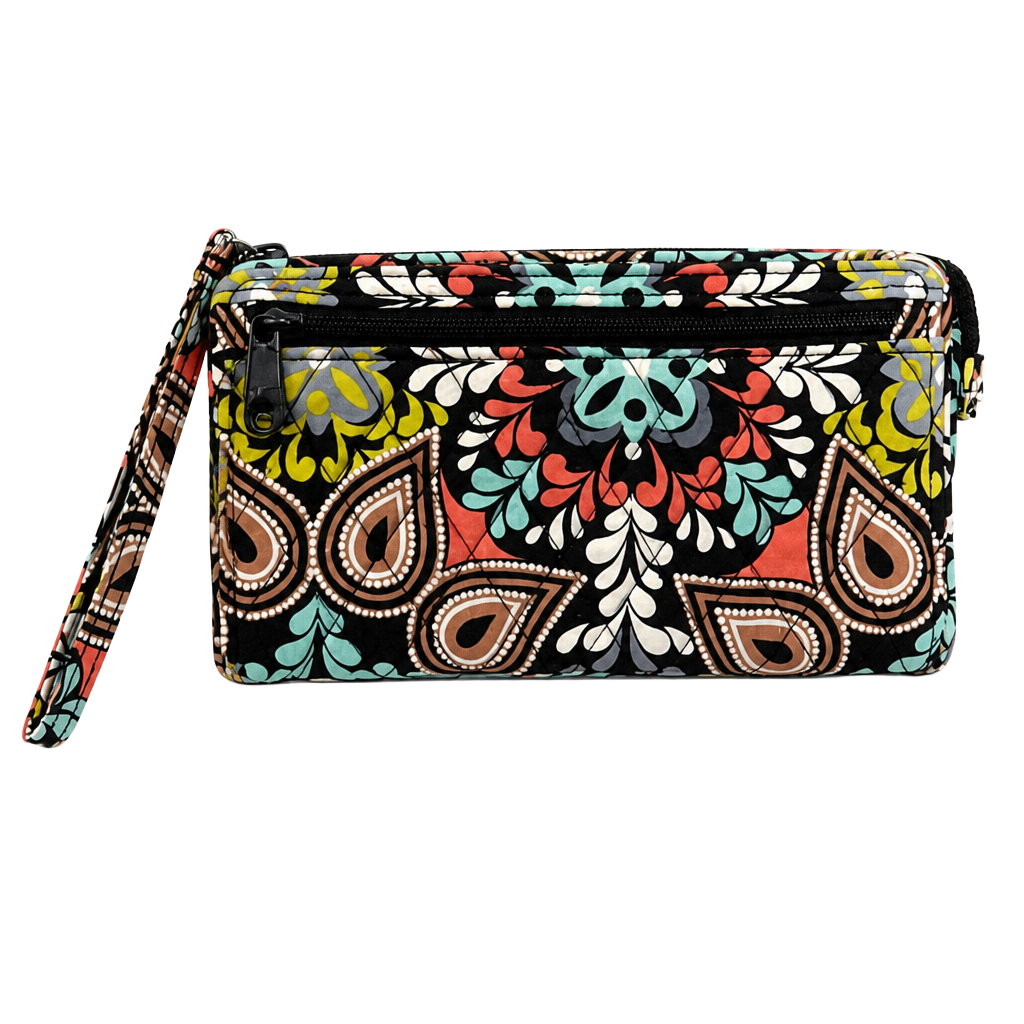 Vera Bradley Zip Wristlet Phone Wallet Sierra Paisley Clutch 1