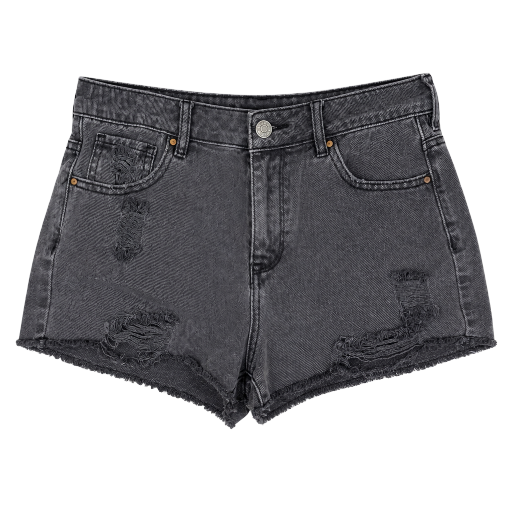PacSun High Rise Festival Short Black Denim Cutoffs Size 28 1