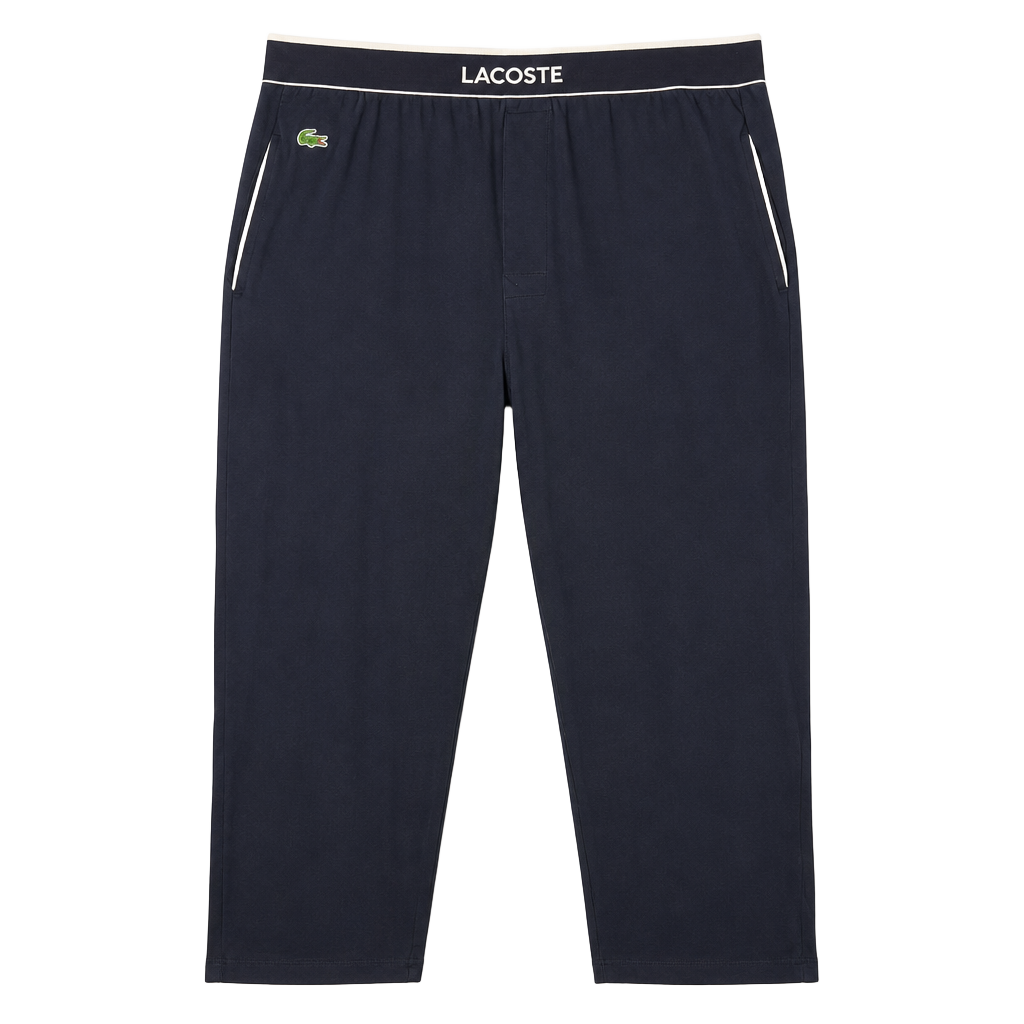 Lacoste Men's Black Sleepwear Pull-On Pants with Contrast Waistband Size XL 1
