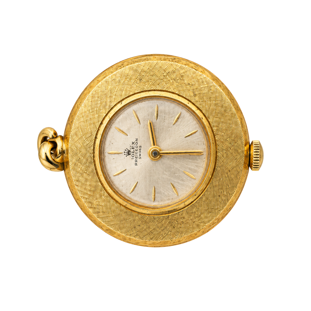 Bucherer 17 Jewels Gold Tone Pendant Watch Textured Case 1