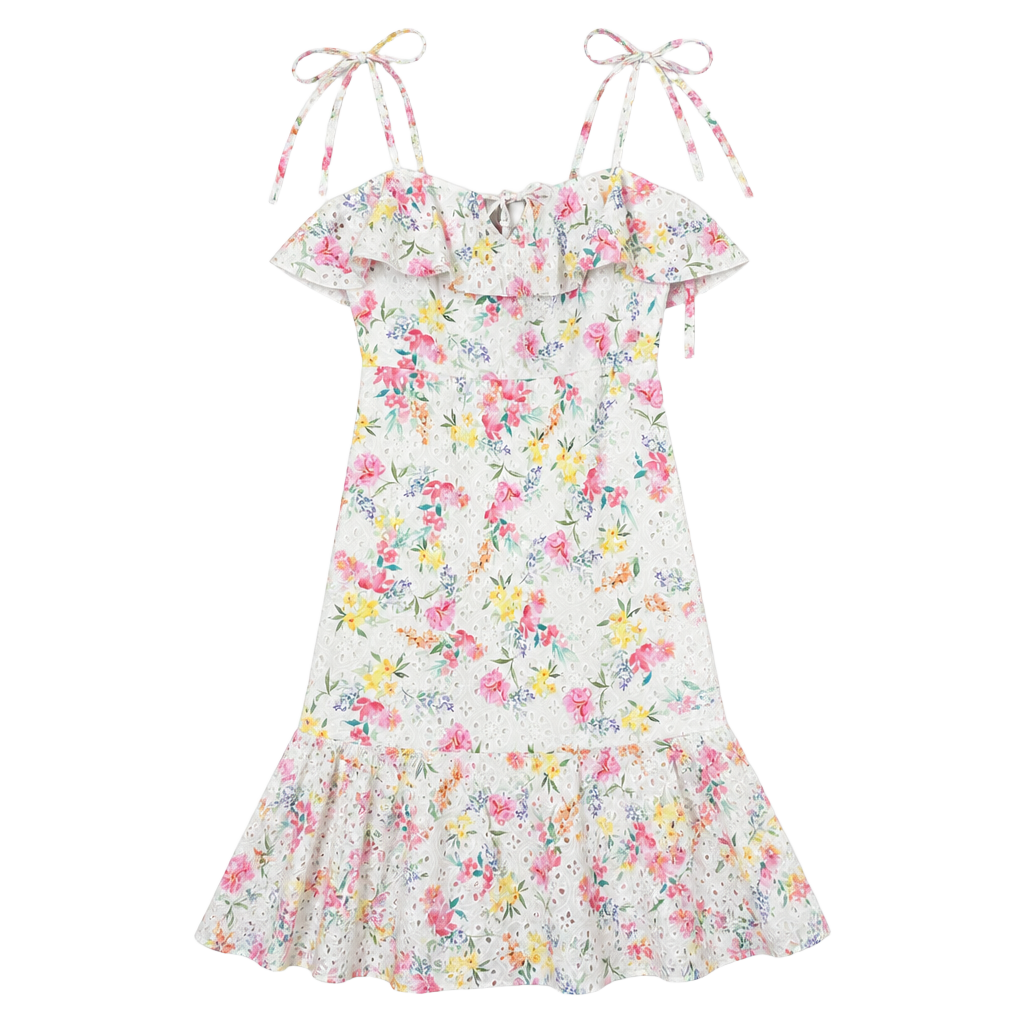 Yumi Kim San Juan Dress Mulberry Ivory Eyelet Lace Floral Midi Size 10 1