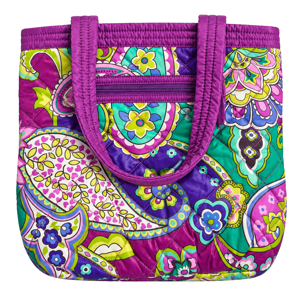 Vera Bradley Heather Quilted Tote Bag Purple Paisley 1