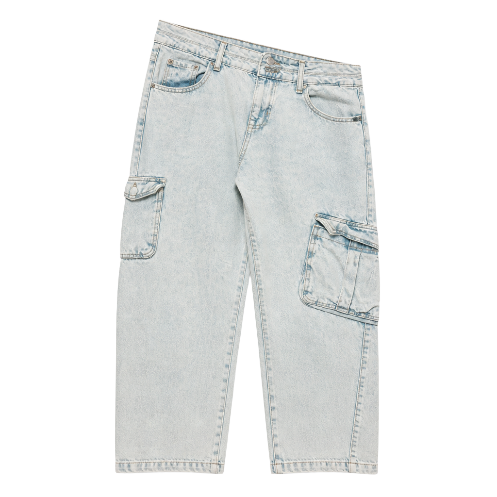 Aeropostale Baggy Wide Leg Cargo Size 8R Light Wash Jeans 1