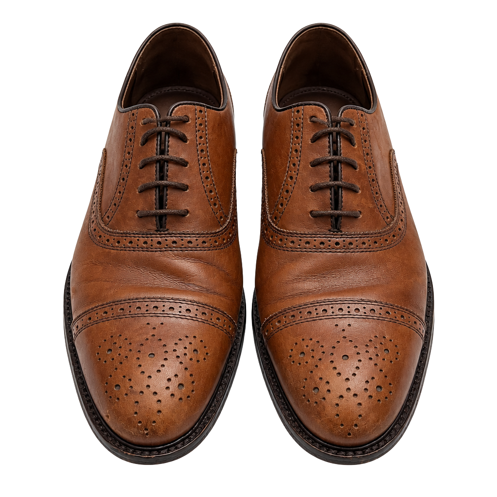 Johnston & Murphy Cap Toe Brogues Size 12M Tan Leather Dress Shoes 1