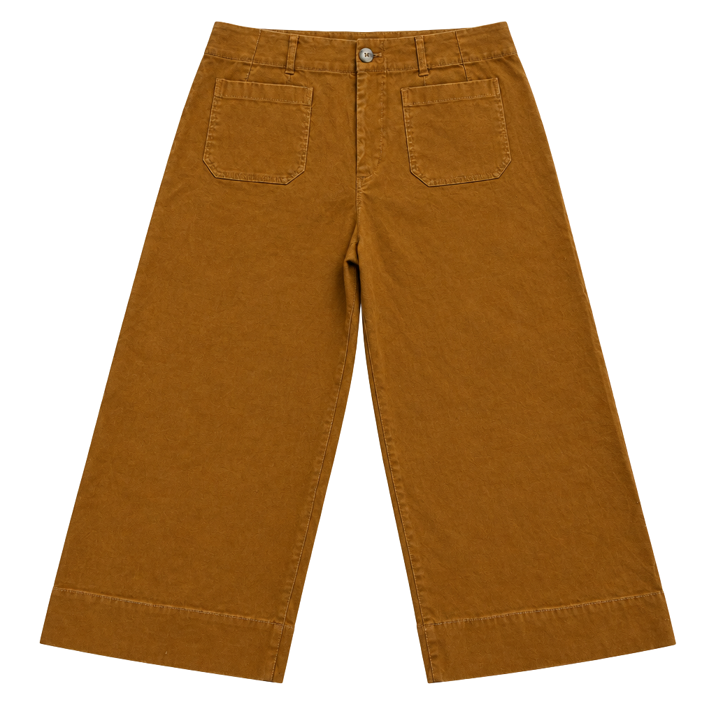 Maeve The Colette Pants Size 18W Brown Linen Blend Wide Leg Cropped Culottes 1