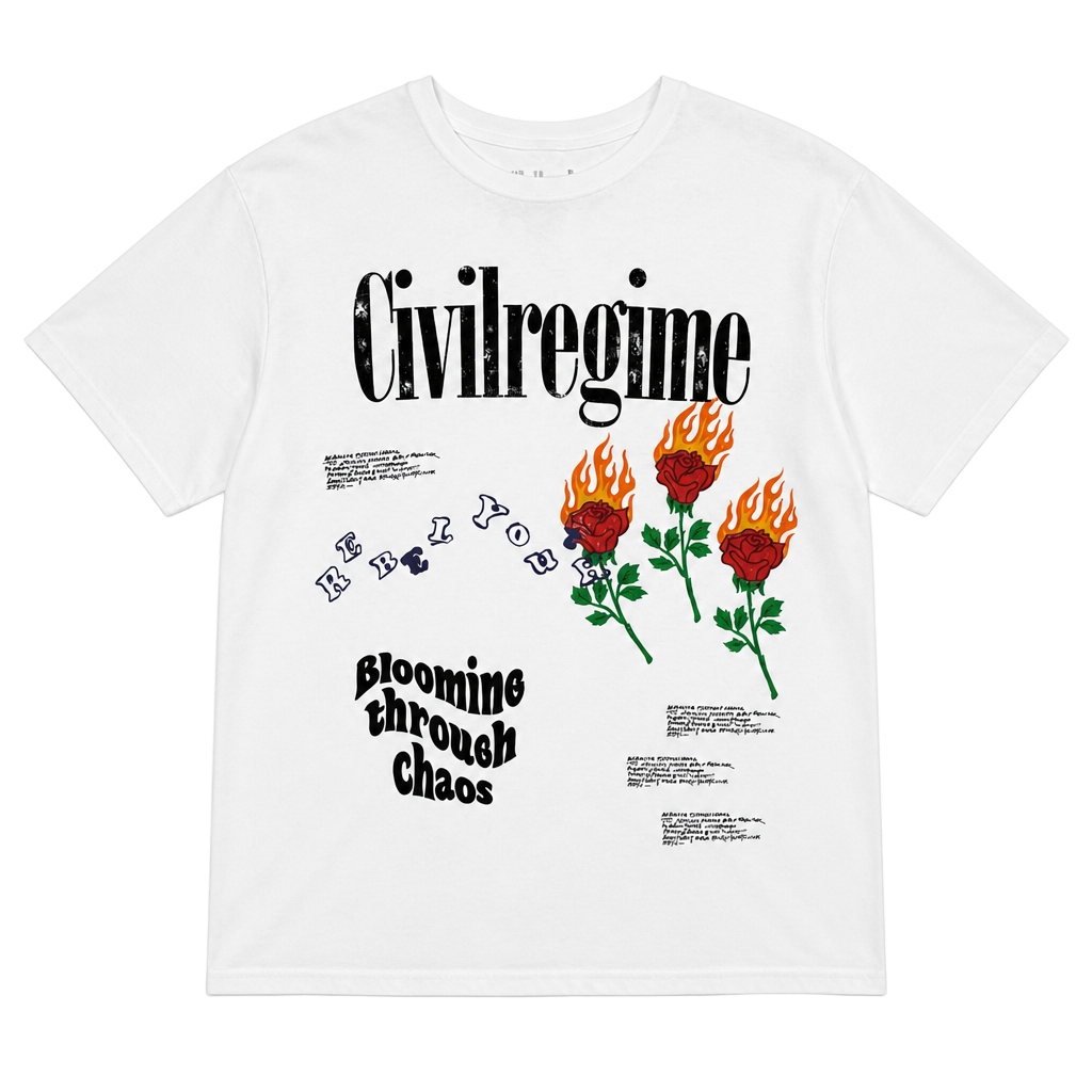 Civil Regime Blooming Through Chaos Graphic T-Shirt White Rebel Youth 1
