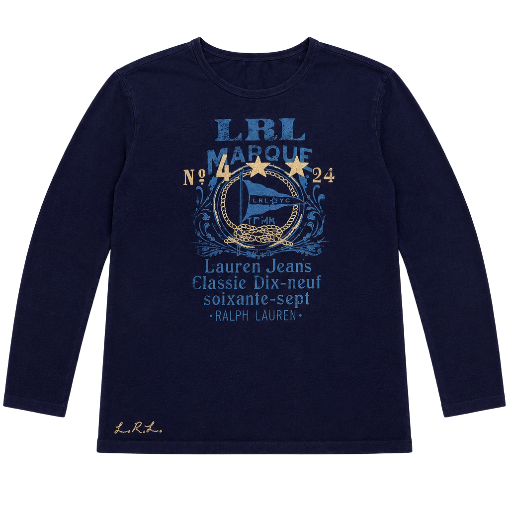 Lauren Jeans Co Ralph Lauren Long Sleeve T-Shirt Size M Navy Nautical 1
