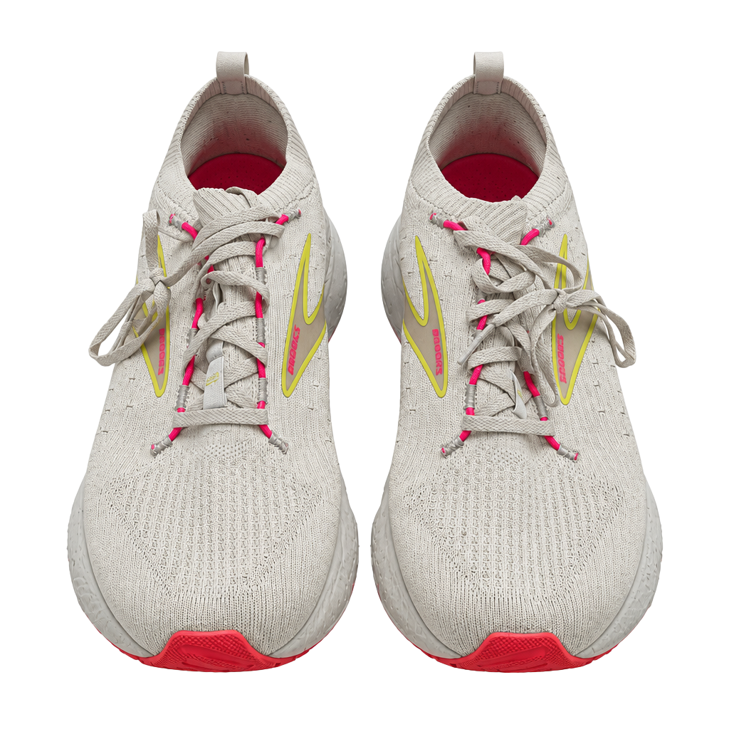 Brooks Glycerin StealthFit 20 Size 10.5 Gray Yellow Pink Running Shoes 1