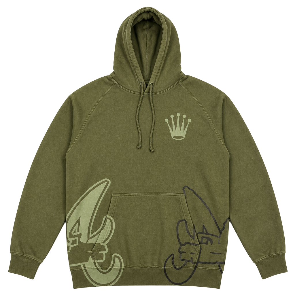 SDL Olive Green Graphic Hoodie Size Large 1