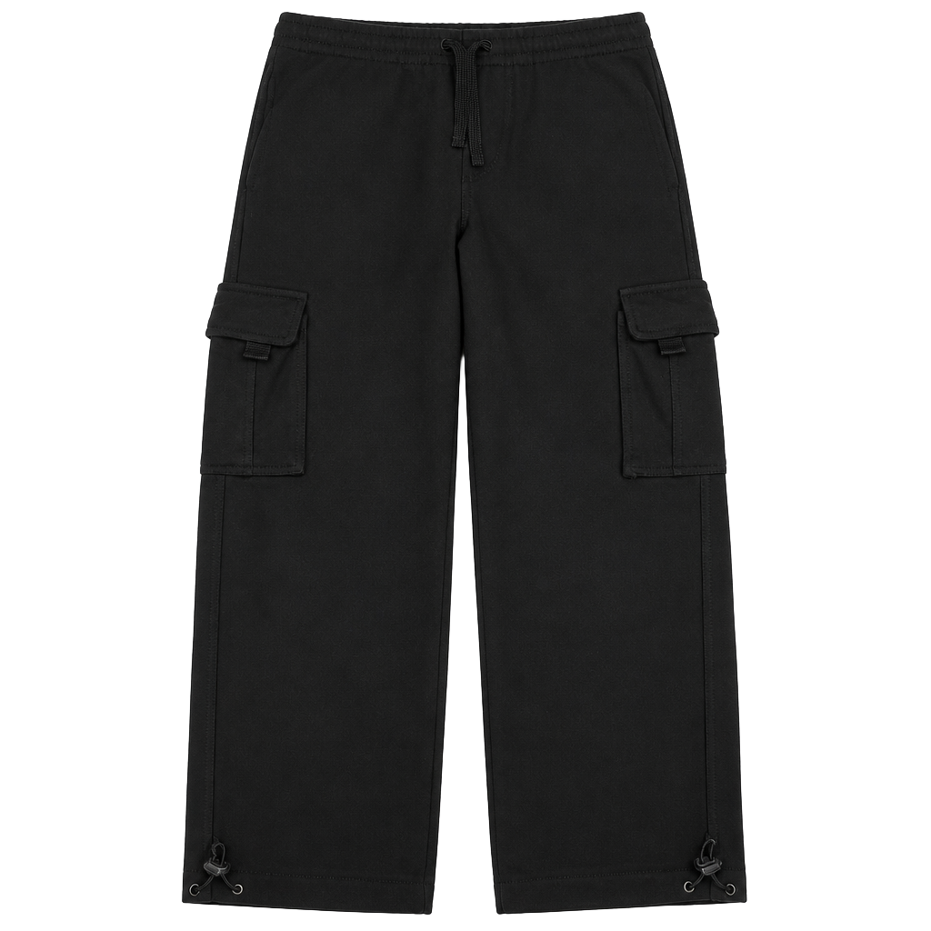 Royal Blue Men's Size Large Black Fleece Cargo Sweatpants 1