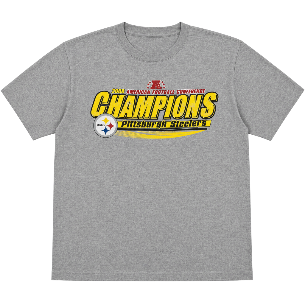 Vintage 2008 Pittsburgh Steelers AFC Champions T-Shirt 1