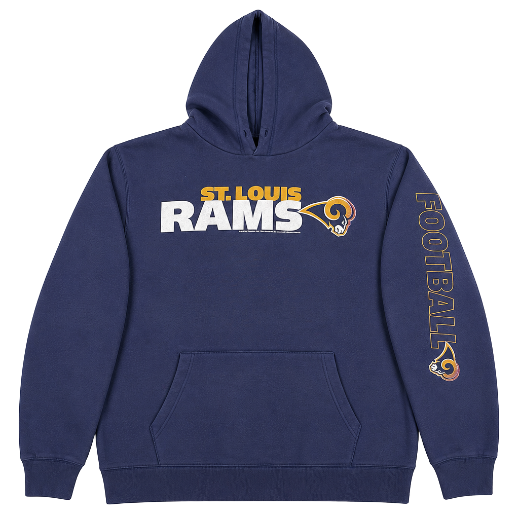 Junk Food St. Louis Rams NFL Football Hoodie Navy Blue Size Large 1