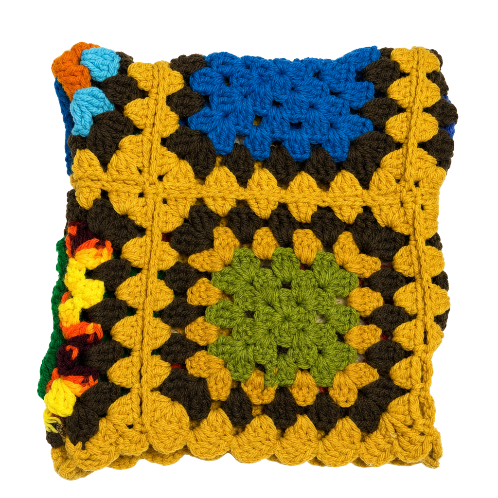 ARKYVE Multi-Color Crochet Granny Square Beanie Hat 1 of 1 1