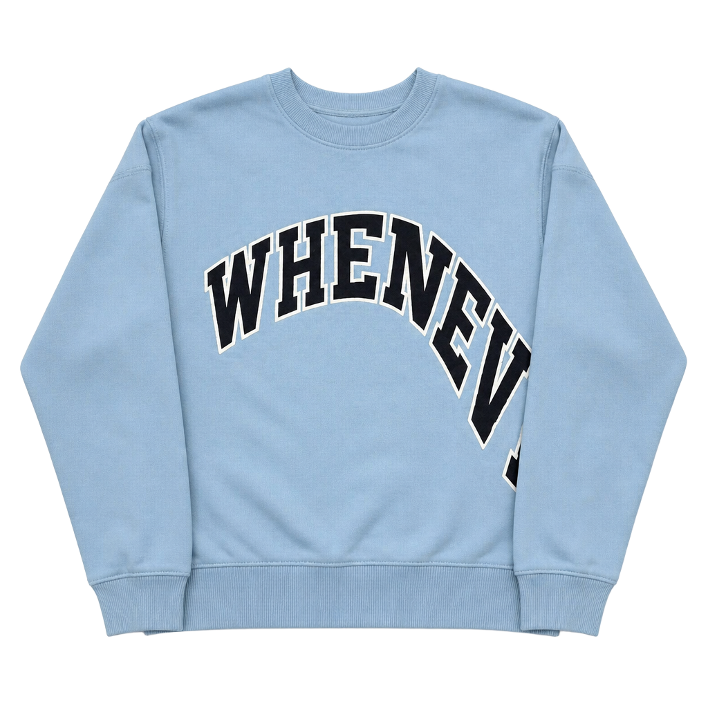 H&M Oversized Fit Whenever Graphic Sweatshirt Light Blue Size M 1