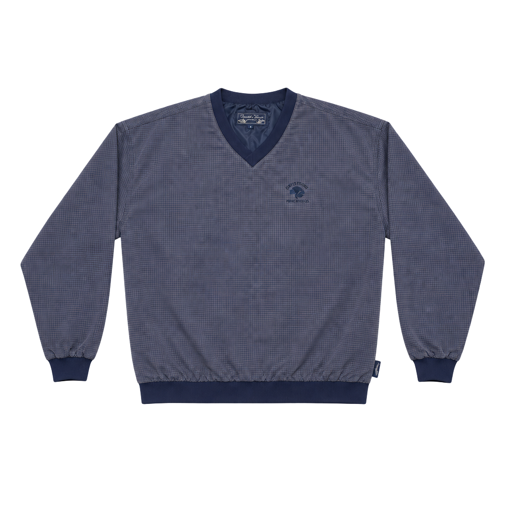 Straight Down Poppy Hills Pebble Beach Pullover Sweatshirt Size L Blue Checkered 1