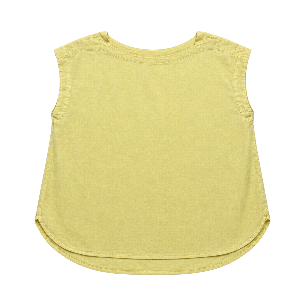 Ann Taylor Tank Top Size L Yellow Linen Sleeveless Blouse 1