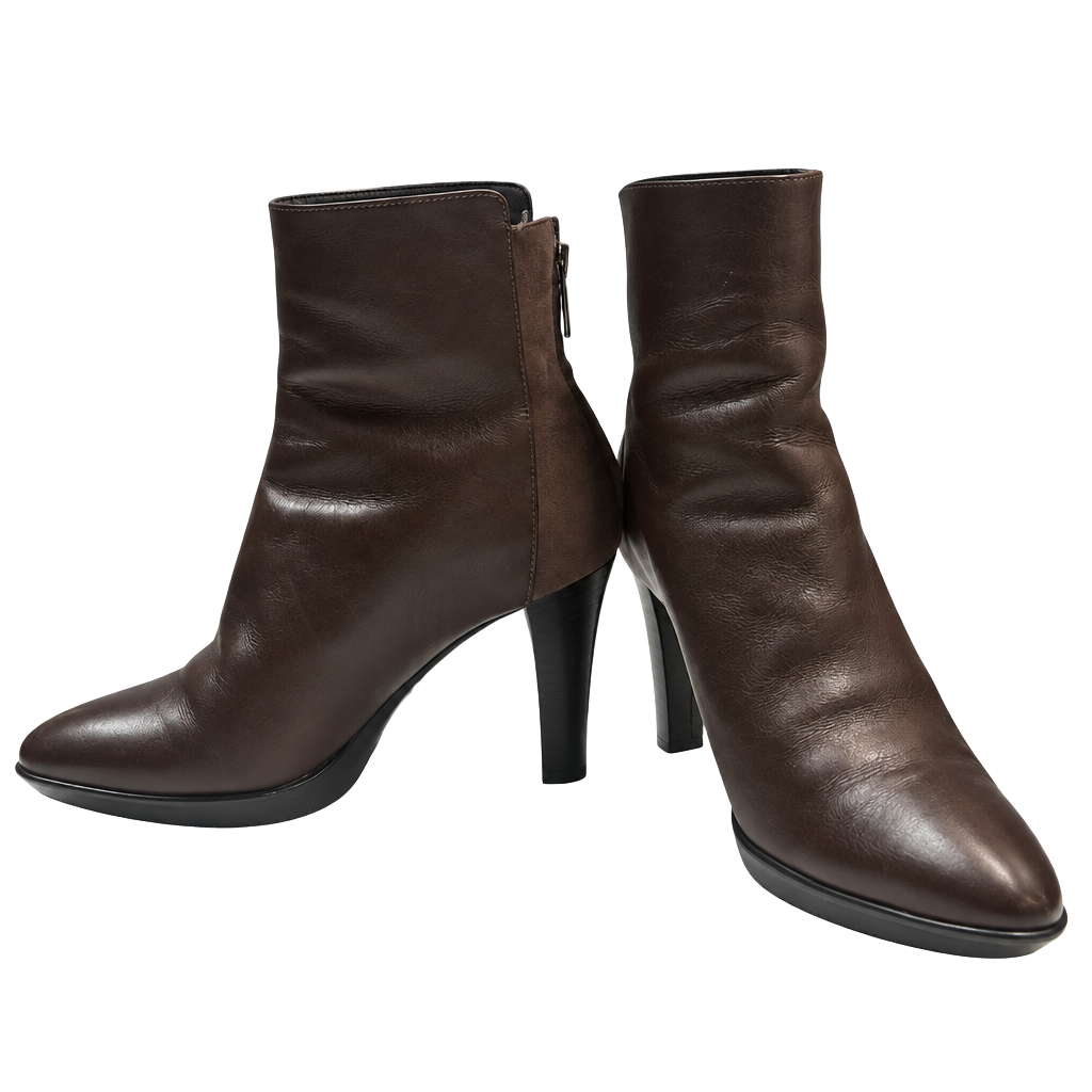 Aquatalia Leather Heeled Boots Brown Size 8 1