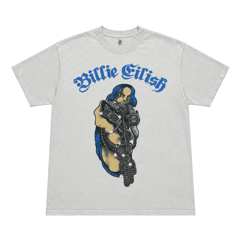 Billie Eilish Bling T-Shirt Size L White Graphic Print Official Tour Merch 1