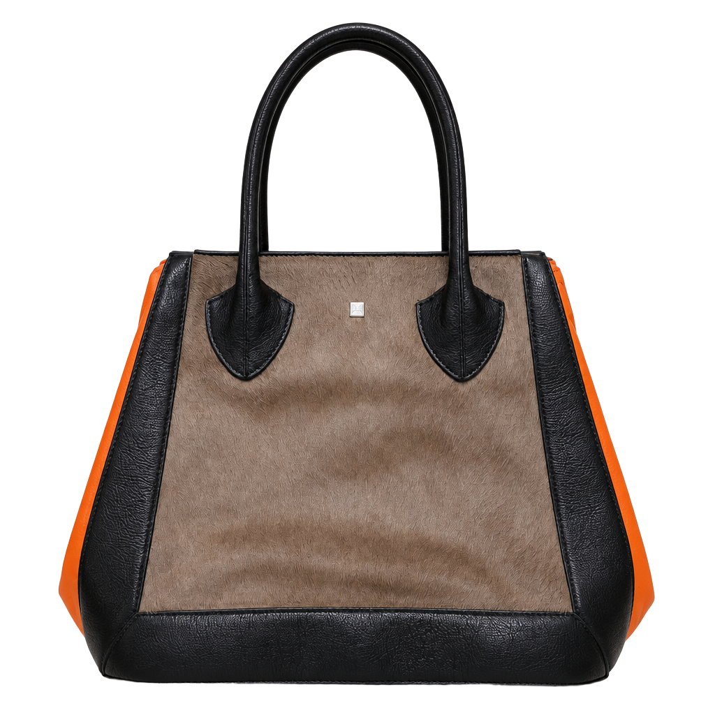 Pour La Victoire Calf Hair And Orange Leather Tote Handbag 1