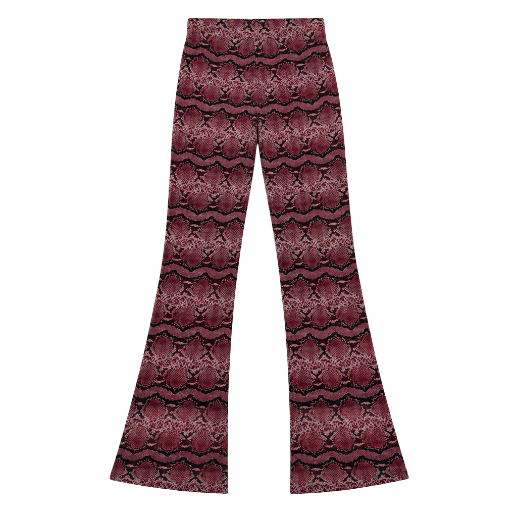 Urban Outfitters Snake Print Flare Pants Size S Pink Black 1