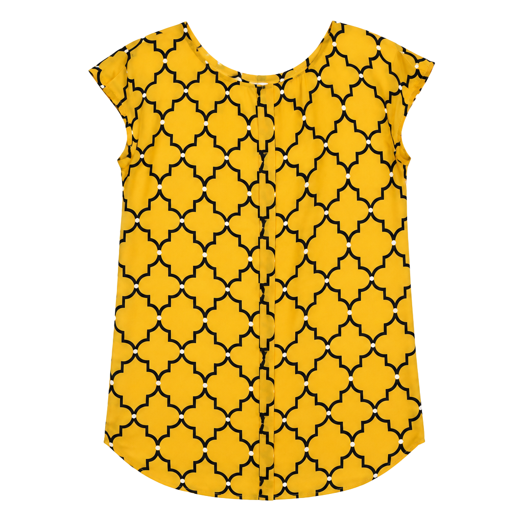 Women's Blouse PXL Yellow Geometric 1