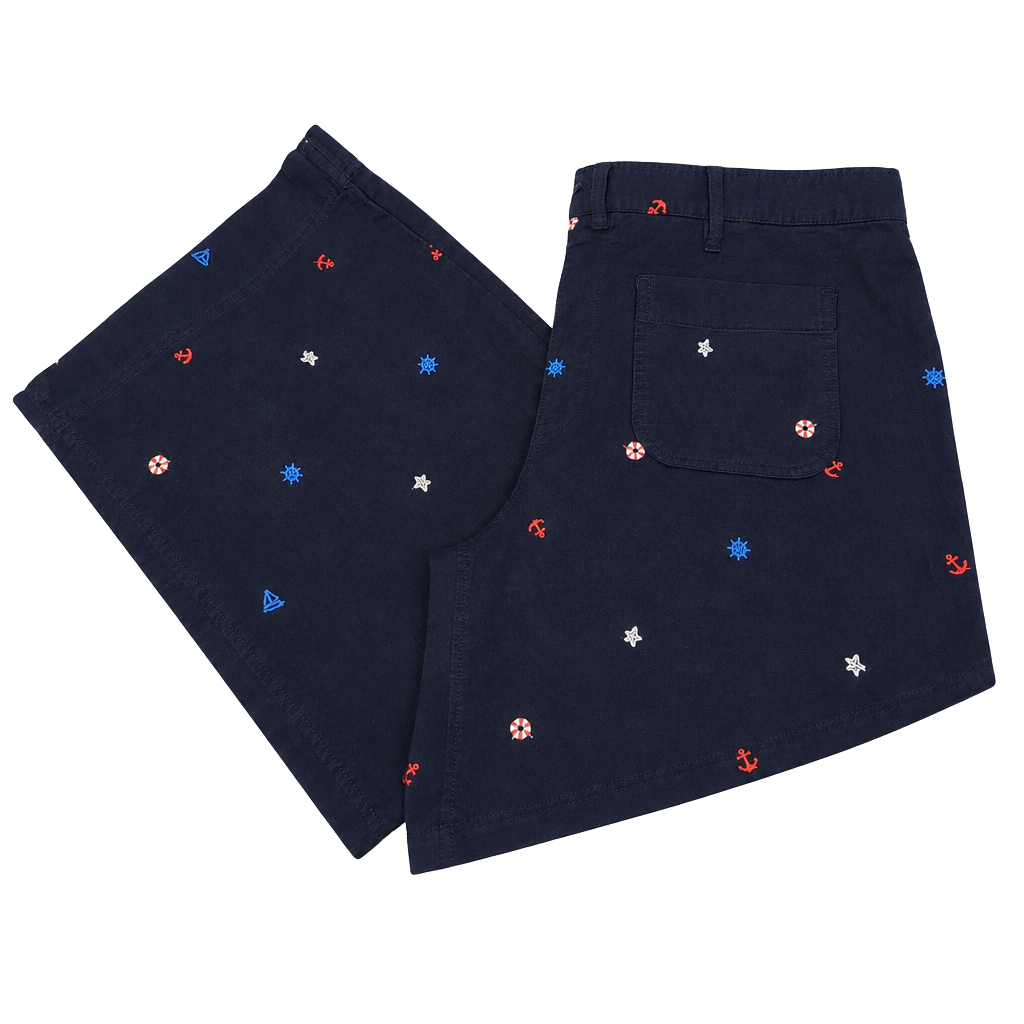 Women's Pants Size XL (16-18) Navy Blue Nautical Print 1