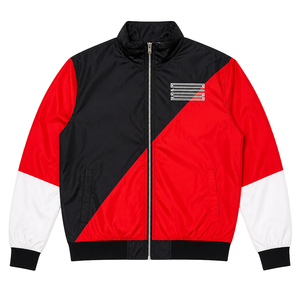 Laced Up by Sneak Gallery Tri-Color Zip Windbreaker Jacket XXL 1