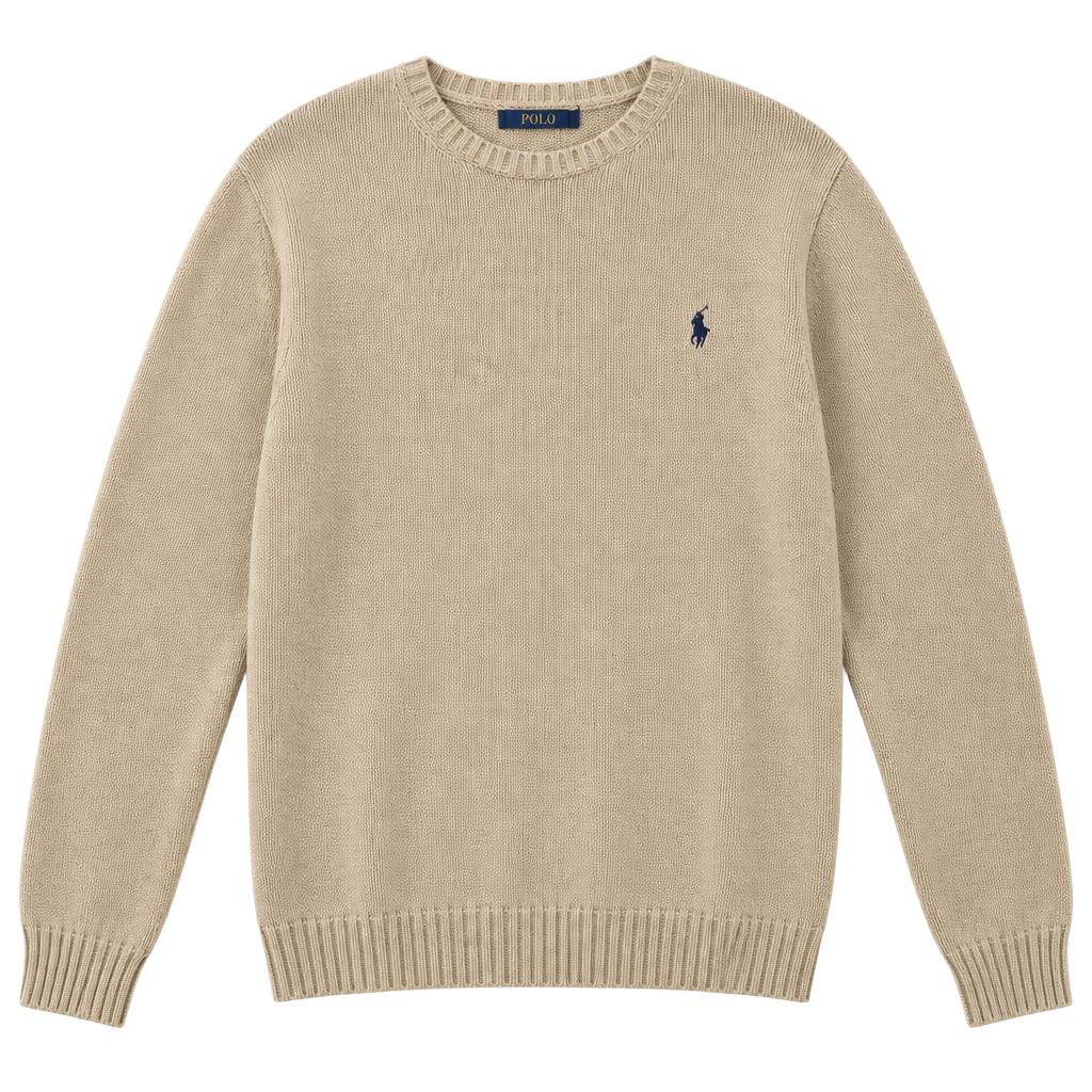 Polo Ralph Lauren Sweater Size XL Tan Crewneck Cotton 1