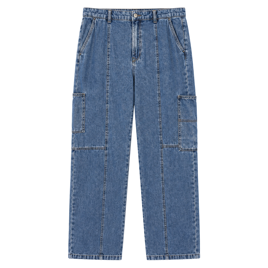 Future Collective Reese Blutstein Cargo Jeans Size 14 Blue Denim 1