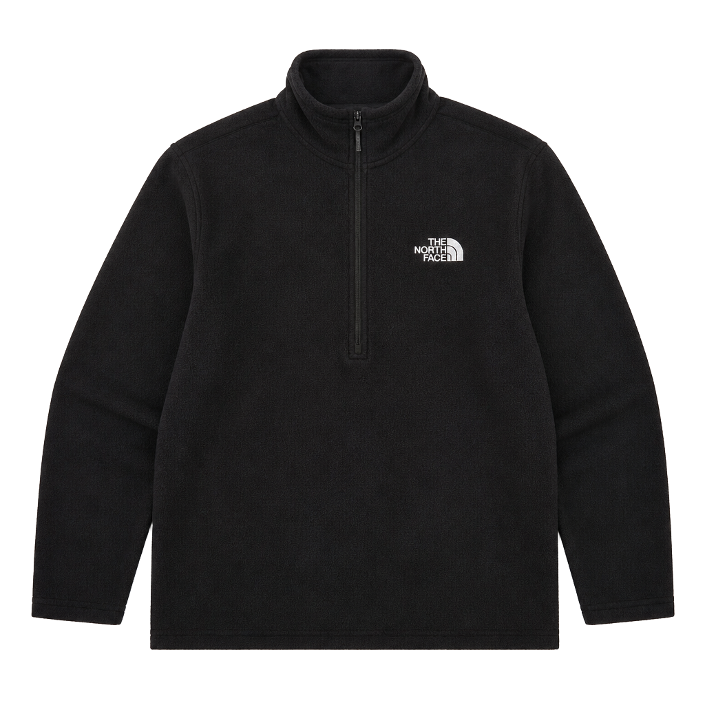 The North Face Men's Large TKA Glacier Quarter-Zip Fleece Pullover - Black 1