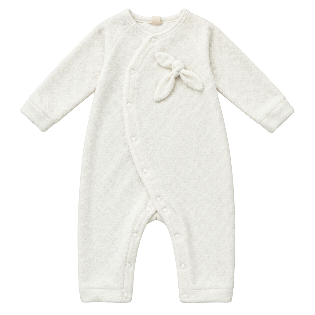 Burt's Bees Baby Kimono Robe Size 6-9 Mo Ivory Organic Cotton 1