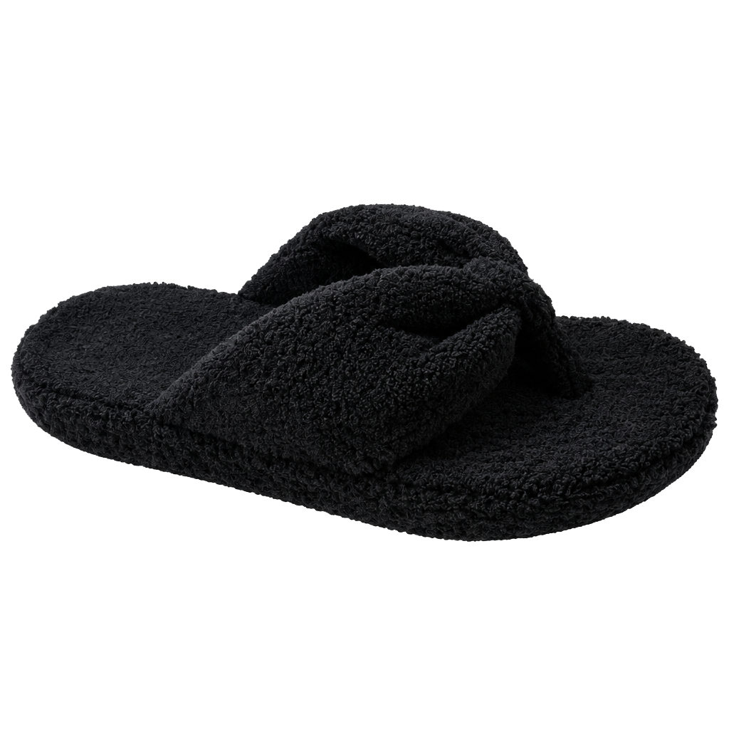 Isotoner Slippers Black Soft Fit Thong Slide 1