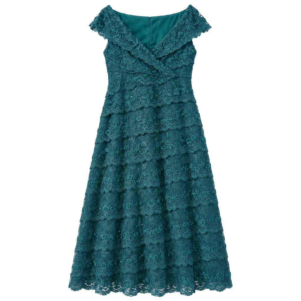 Marina Beaded Lace Dress Size 12 Green 1