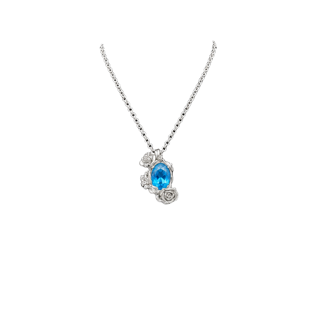Vintage Style Silver Iridescent Moonstone Pendant Necklace 1