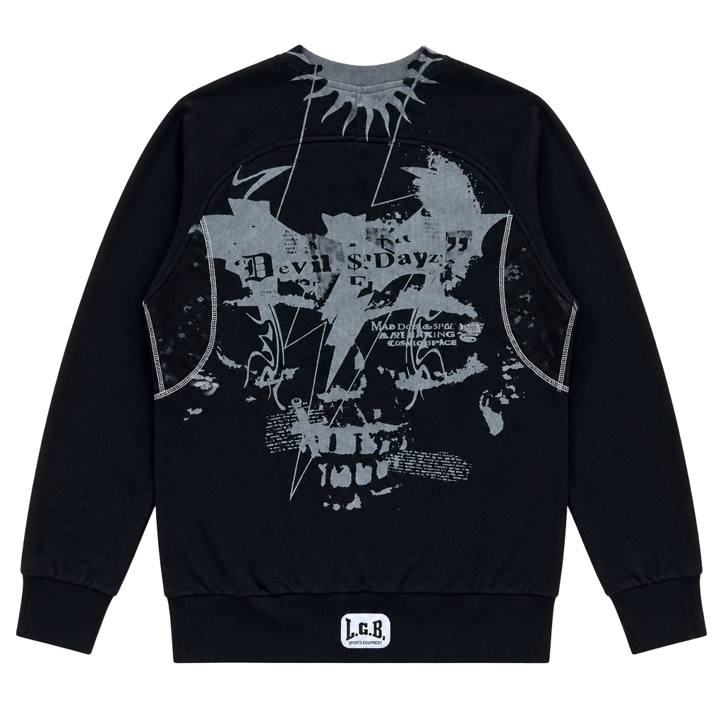 l.g.b. (lgb) Devil's Dayz Black Graphic Crewneck Sweatshirt 1