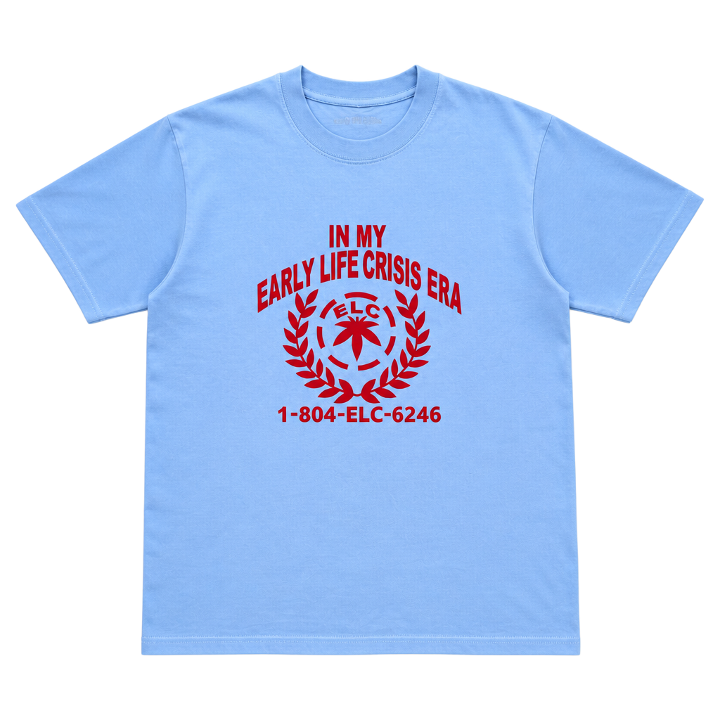 Nettspend Early Life Crisis ELC Era Graphic T-Shirt Light Blue 1