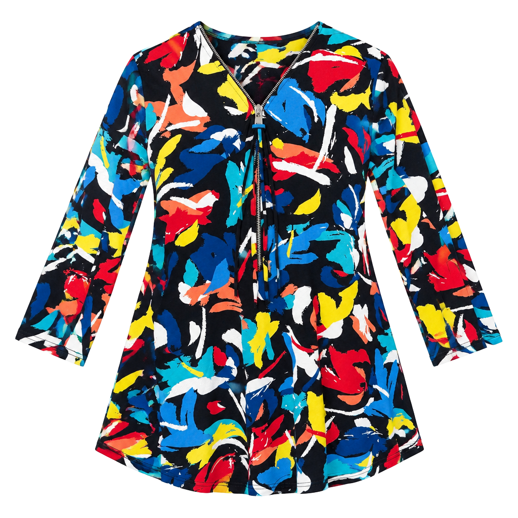 Joseph Ribkoff Shirt Size 6 Multi Floral Print Made in Canada 1