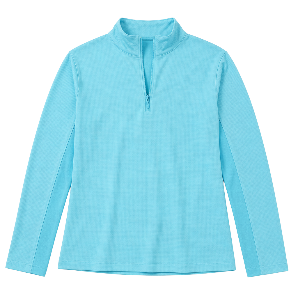 x by gottex Women's Long Sleeve Quarter Zip Athletic Performance Pullover 1