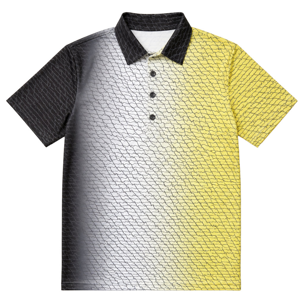 J by Jamie Sadock Short Sleeve Golf Polo Shirt Gradient Geometric Print. Men's M 1