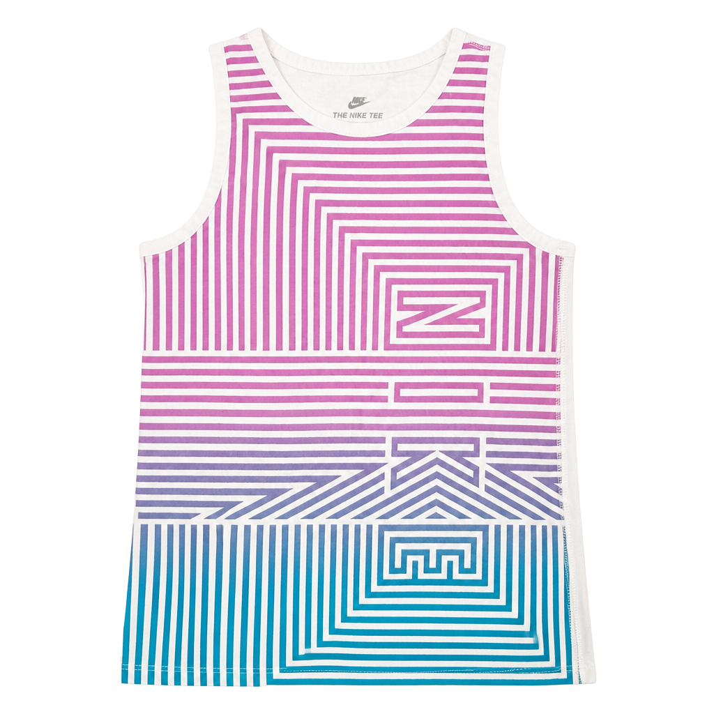 Nike The Nike Tee Tank Top Size S Purple Pink Blue Stripe Athletic 1