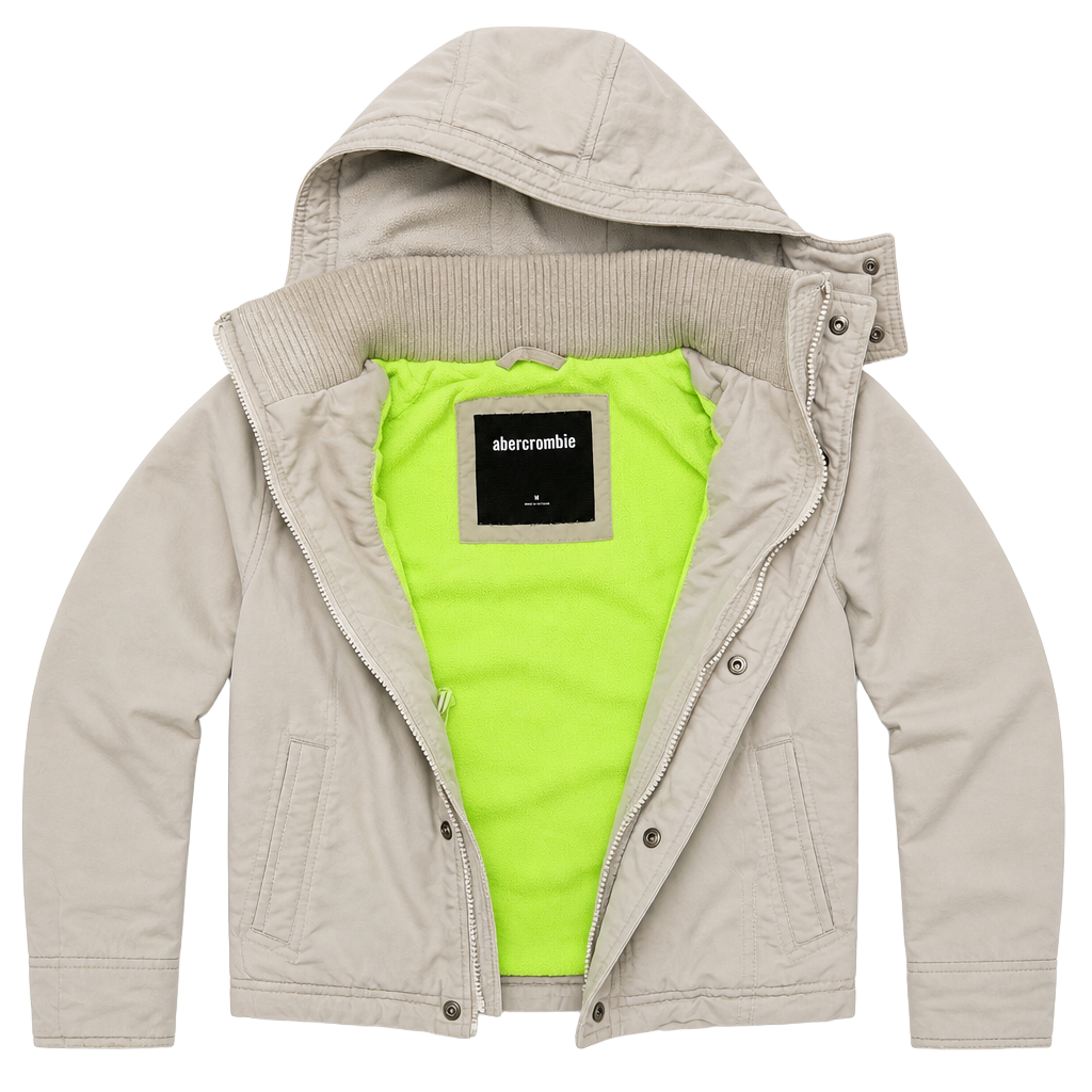 Abercrombie & Fitch Winter Jacket Size M Gray Hooded 1