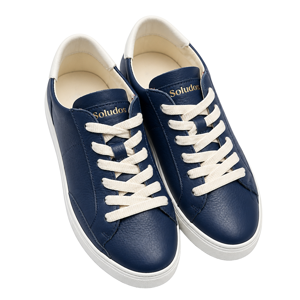 Soludos Ibiza Classic Navy Leather Sneakers Size 7 1