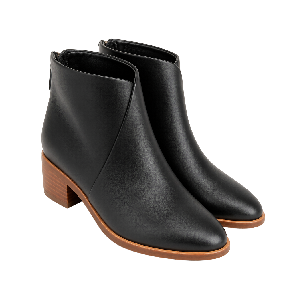 Soludos Venetian Black Leather Ankle Booties 1