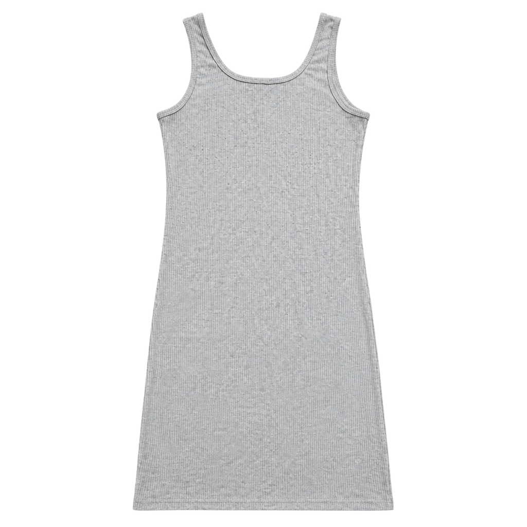 HOT KISS Ribbed Tank Dress Size L Grey Sleeveless Midi 1