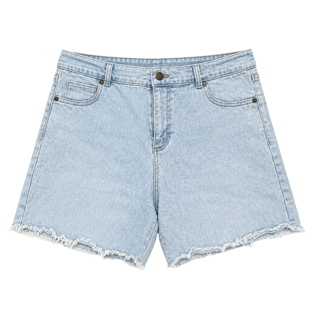 Just Be Denim Cutoff Shorts Size L Light Wash Raw Hem 1